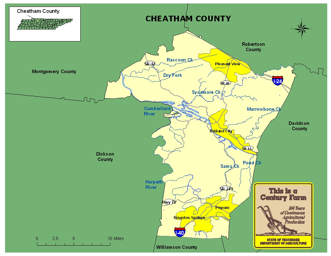Cheatham County Map