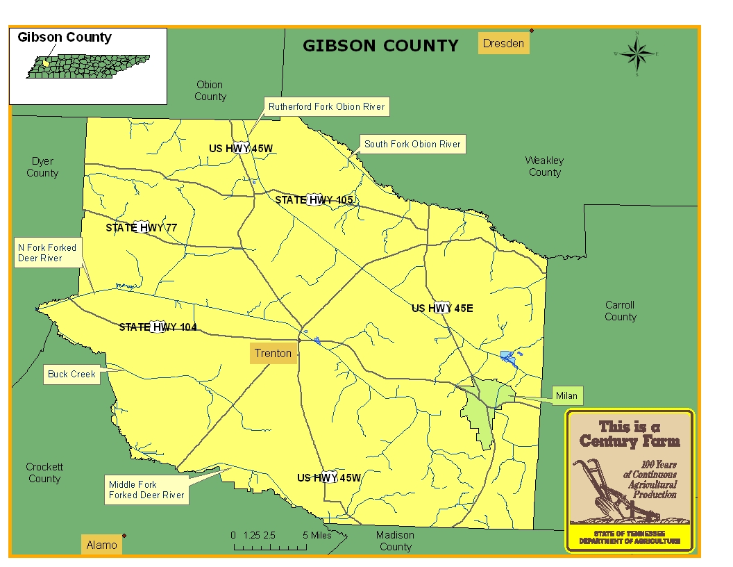 Gibson County Map