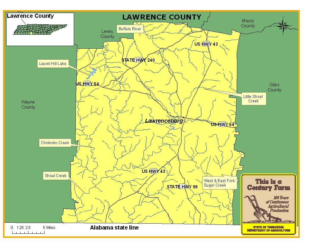 Lawrence County Map