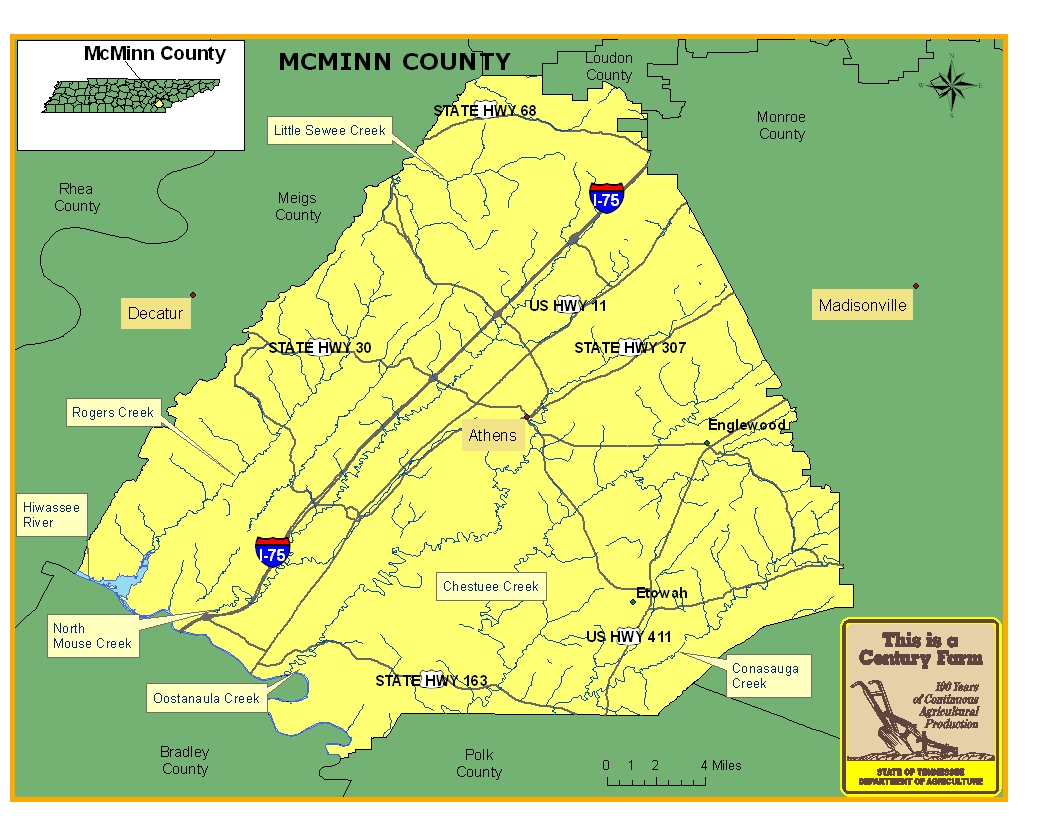 McMinn County Map
