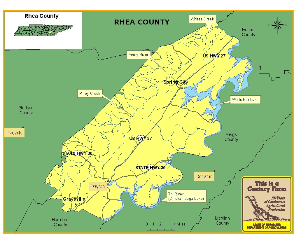 Rhea County Map