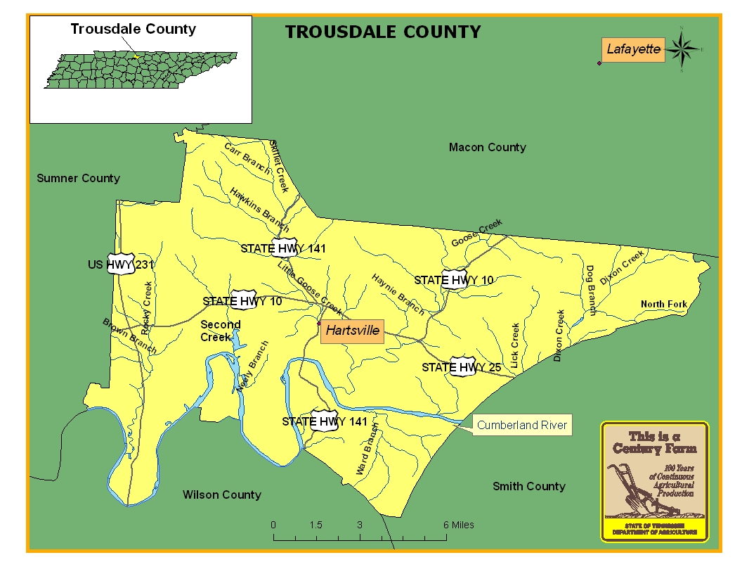 Trousdale County Map